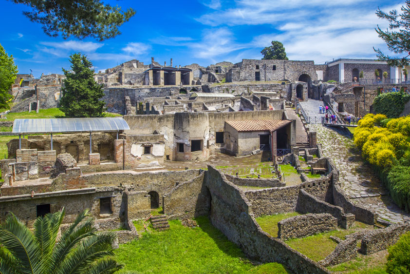 Ancient city Ruins of Pompeii a historical landmark of Italy