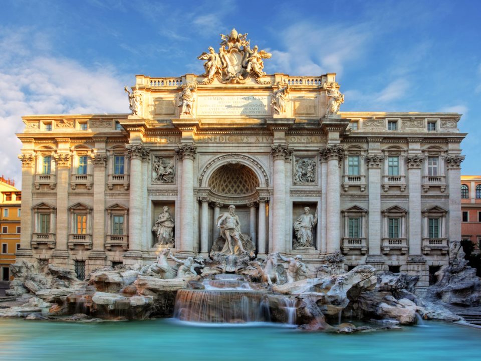 Historic Trevi Fountain in Rome Italy