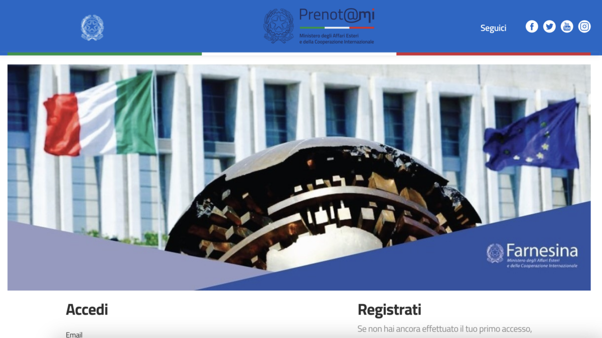Prenota@mi Italian consulate booking system